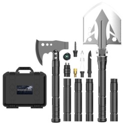 Multifunction folding shovel - survival axe kit - military - camping - tactical - self-defense - garden tool - 99cm