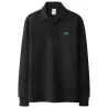 Stylisches Polo-T-Shirt - Langarm - Sticklogo - Baumwolle