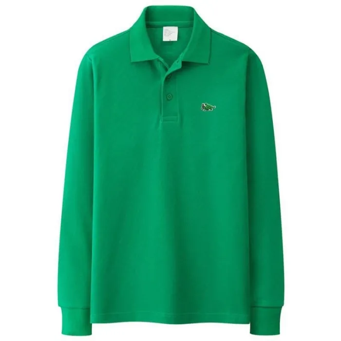 Stylisches Polo-T-Shirt - Langarm - Sticklogo - Baumwolle
