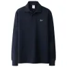 Stylisches Polo-T-Shirt - Langarm - Sticklogo - Baumwolle