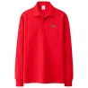 Stylisches Polo-T-Shirt - Langarm - Sticklogo - Baumwolle