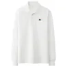 Stylisches Polo-T-Shirt - Langarm - Sticklogo - Baumwolle