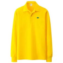 Stylisches Polo-T-Shirt - Langarm - Sticklogo - Baumwolle