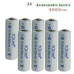 12V Ni-MH 3000mAh 2A wiederaufladbar - AA-Batterie -10 Stück