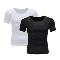 Mens slimming t-shirt - short sleeve - compression - body-shaperT-shirts