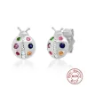 Crystal ladybugs earrings - 925 sterling silverEarrings
