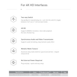 Baseus - 4K HD Switcher - bidirektionaler Adapter - Splitter - Konverter - für PS4 TV Box PC