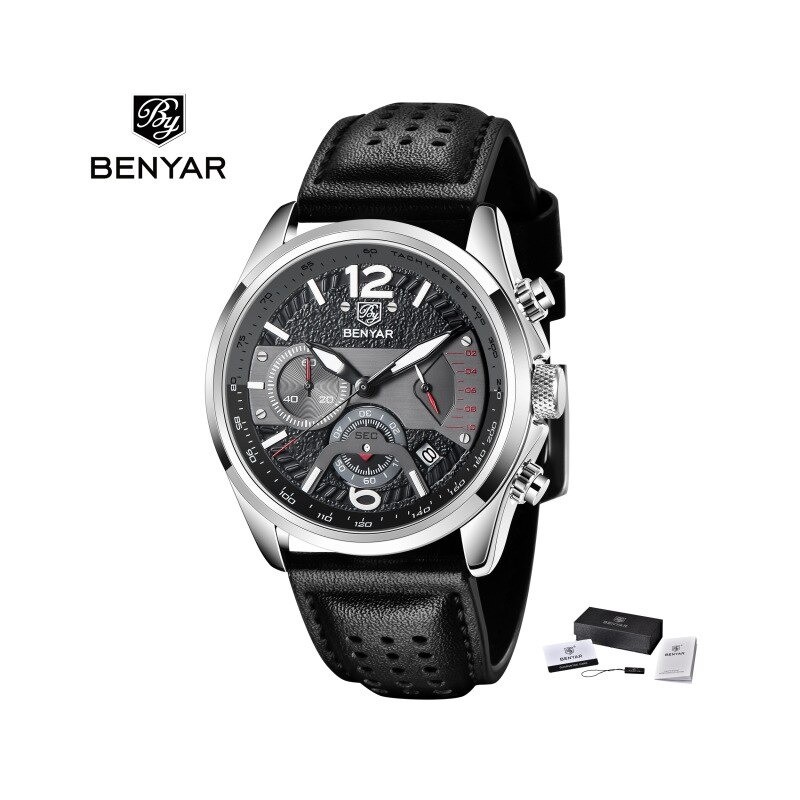 BENYAR - sports Quartz watch - waterproof - leather strapWatches