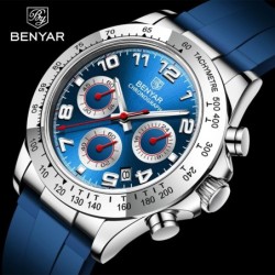 BENYAR - stainless steel watch - Quartz - chronograph - 30M waterproof - rubber strapWatches
