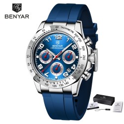 BENYAR - stainless steel watch - Quartz - chronograph - 30M waterproof - rubber strapWatches