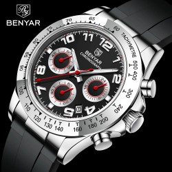 BENYAR - stainless steel watch - Quartz - chronograph - 30M waterproof - rubber strapWatches