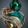 Exklusiver Vintage-Ring - grüner Stein - Kristalle