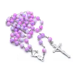 Rosenkranz aus lila Perlen