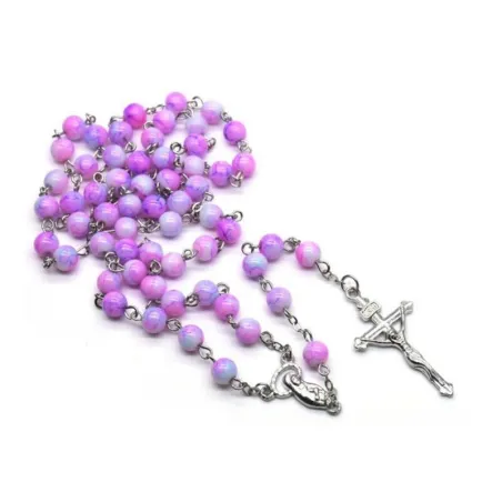 Rosenkranz aus lila Perlen