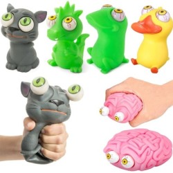 Spielzeug mit knallenden Augen – Quetschspielzeug – Spielzeug zum Stressabbau – Dinosaurier – Katze – Frosch – Elefant