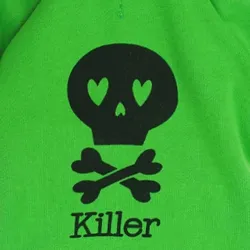 Warmer Hoodie - für Hunde / Katzen - Totenkopf bedruckt - KILLER-Schriftzug