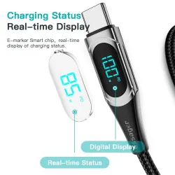 Essager - USB-Typ-C-zu-USB-C-Kabel - PD-Schnellladung - mit Digitalanzeige - 100 W / 5 A