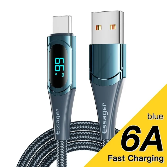 Essager - USB-Typ-C-zu-USB-C-Kabel - PD-Schnellladung - mit Digitalanzeige - 100 W / 5 A