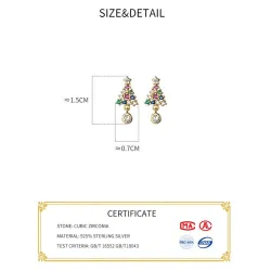 Bunter Kristall-Weihnachtsbaum - Ohrringe aus 925er Sterlingsilber