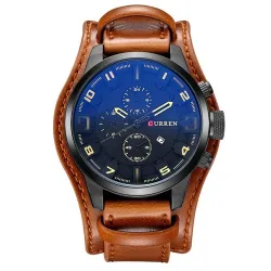CURREN - Militär-Sportuhr - Quarz - Lederarmband - wasserdicht