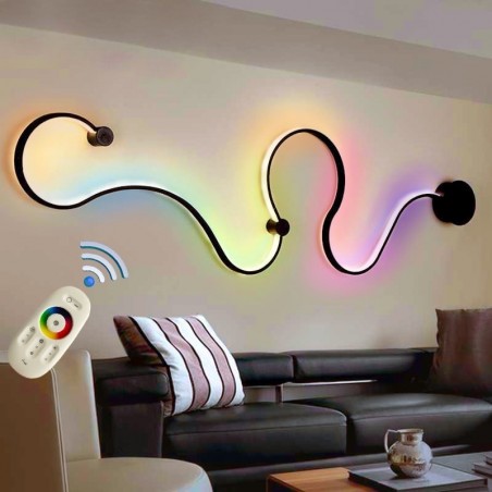 Modern wall lamp - LED - RGB remote - S - W - line shapeWall lights