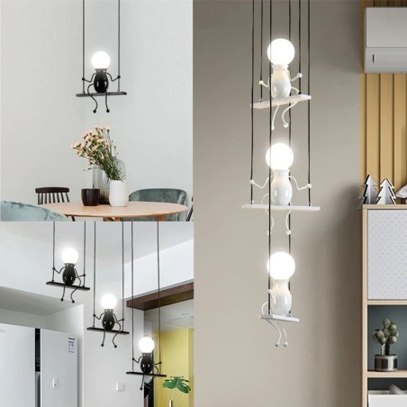 Modern ceiling lamp - sitting iron dollsCeiling lights