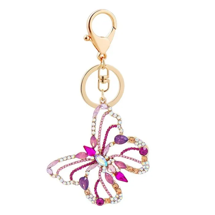 Hollow out crystal butterfly - keychainKeyrings