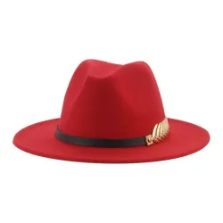 Eleganter Filzhut - mit Ziergürtel / Blattgold