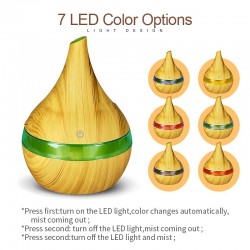 Ultrasonic Air humidifier - essential oils diffuser - LED - USB - 300mlHumidifiers