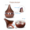 Ultrasonic Air humidifier - essential oils diffuser - LED - USB - 300mlHumidifiers