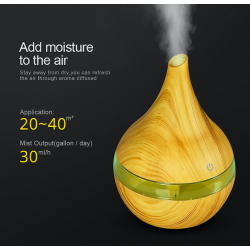 Ultrasonic Air humidifier - essential oils diffuser - LED - USB - 300mlHumidifiers