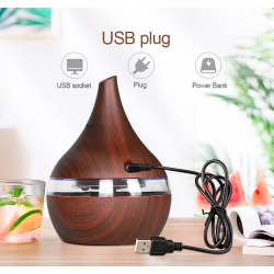 Ultrasonic Air humidifier - essential oils diffuser - LED - USB - 300mlHumidifiers