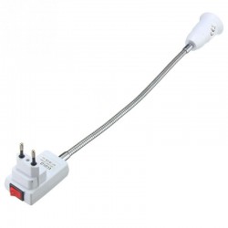 Flexible Lampenfassung - Verlängerungsadapter - Fassung mit Ein-/Ausschalter - E27