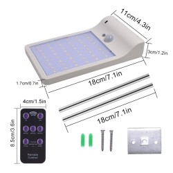 Solarbetriebene Wandleuchte - wasserdichte Lampe - Bewegungssensor - 48 LED