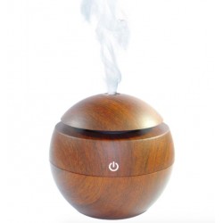 Ultrasonic air humidifier - essential oils diffuser - LED - USB - wooden grain - 130mlHumidifiers