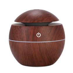 Ultraschall-Luftbefeuchter – Diffusor für ätherische Öle – LED – USB – Holzmaserung – 130 ml