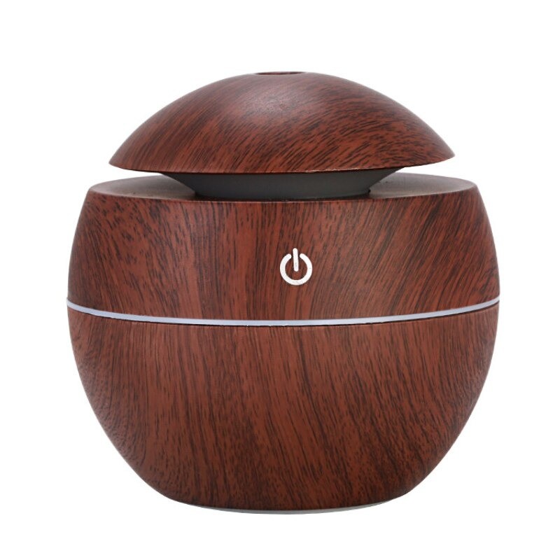 Ultraschall-Luftbefeuchter – Diffusor für ätherische Öle – LED – USB – Holzmaserung – 130 ml