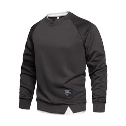 Klassisches Sweatshirt - Pullover mit O-Ausschnitt - gefälschte zwei Teile