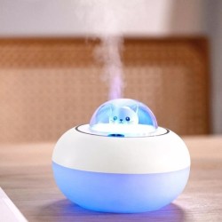 Ultrasonic air humidifier - essential oils diffuser - cat head - LED - USB - 300mlHumidifiers