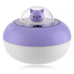 Ultrasonic air humidifier - essential oils diffuser - cat head - LED - USB - 300mlHumidifiers