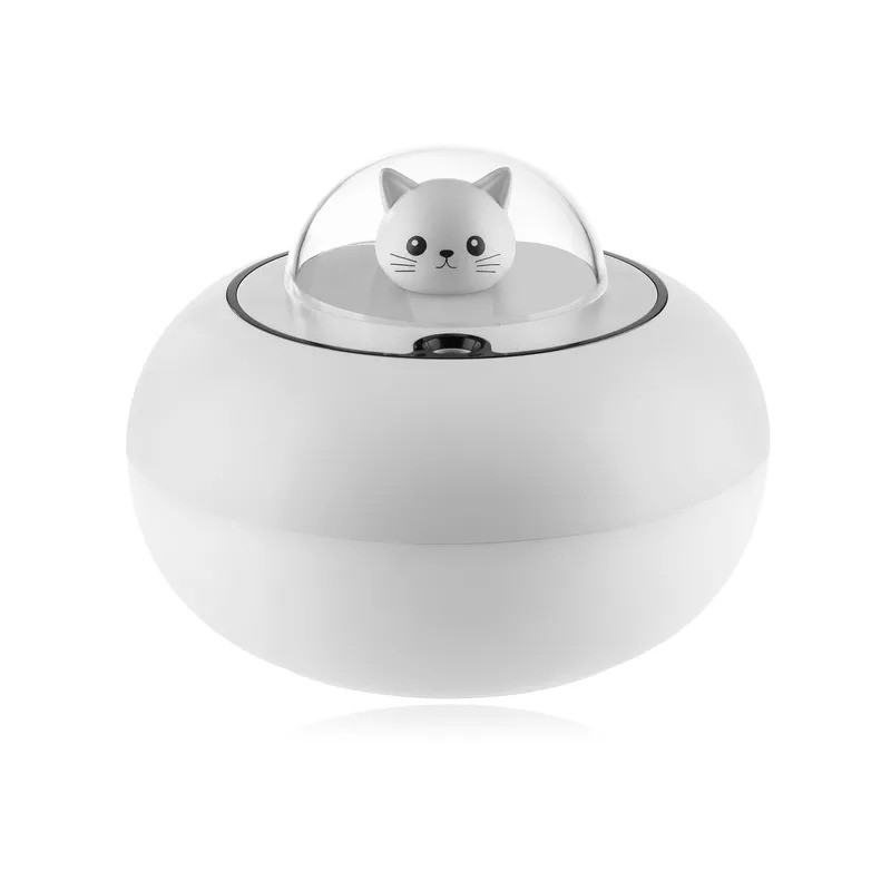 Ultraschall-Luftbefeuchter – Diffusor für ätherische Öle – Katzenkopf – LED – USB – 300 ml