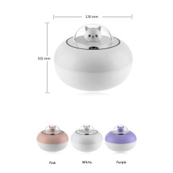 Ultraschall-Luftbefeuchter – Diffusor für ätherische Öle – Katzenkopf – LED – USB – 300 ml