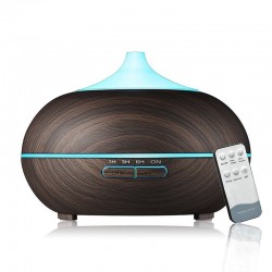 Ultrasonic air humidifier - essential oils diffuser - LED - remote control - wood grain - 500 mlHumidifiers