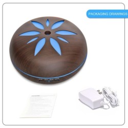 Ultrasonic air humidifier - essential oils diffuser - wood grain - LED - 500 mlHumidifiers