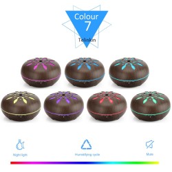 Ultrasonic air humidifier - essential oils diffuser - wood grain - LED - 500 mlHumidifiers