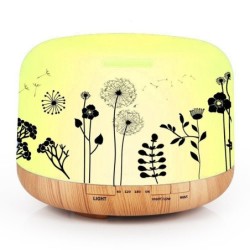Ultrasonic air humidifier - essential oils diffuser - white wood grain - LED - EU plug - 500 mlHumidifiers