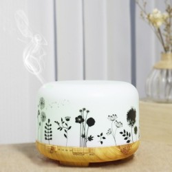 Ultrasonic air humidifier - essential oils diffuser - white wood grain - LED - EU plug - 500 mlHumidifiers