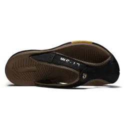 Klassische Herrensandalen - Flip Flops - echtes Rindsleder