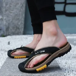 Klassische Herrensandalen - Flip Flops - echtes Rindsleder
