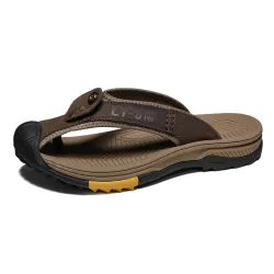 Klassische Herrensandalen - Flip Flops - echtes Rindsleder